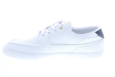 Lacoste Bayliss Deck 0721 1 Cma Mens White Leather Loafers & Slipn Ons Boat Shoes
