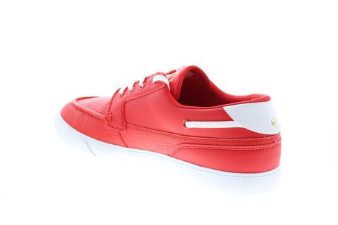 Lacoste Bayliss Deck 0921 1 Cma Mens Red Leather Loafers & Slipn Ons Boat Shoes