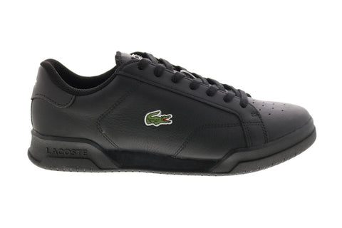 Lacoste Twin Serve 0721 2 Mens Black Leather Lifestyle Sneakers Shoes