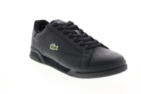 Lacoste Twin Serve 0721 2 Sma Mens Black Leather Lifestyle Sneakers Shoes