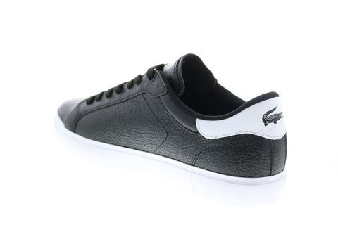 Lacoste Powercourt 0721 2 Sma Mens Black Leather Lifestyle Sneakers Shoes