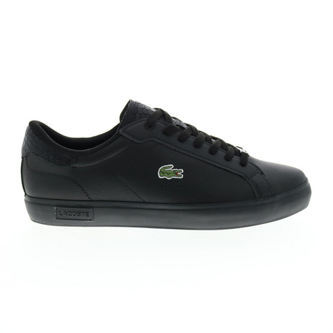 Lacoste Powercourt 1121 1 Sma Mens Black Leather Lifestyle Sneakers Shoes