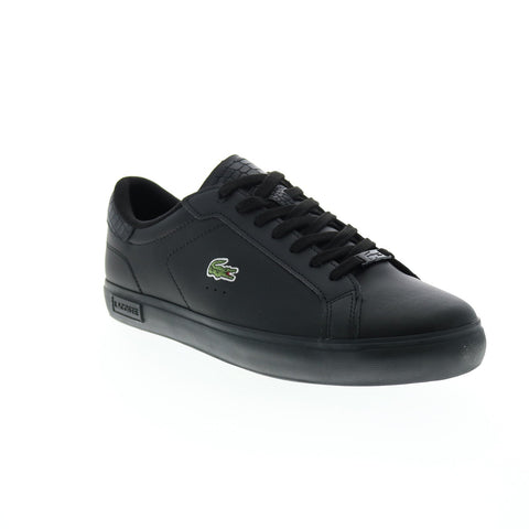 Lacoste Powercourt 1121 1 Sma Mens Black Leather Lifestyle Sneakers Shoes