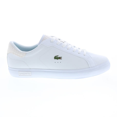 Lacoste Powercourt 1121 1 Sma Mens White Leather Lifestyle Sneakers Shoes