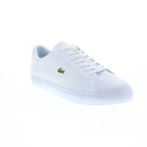 Lacoste Powercourt 1121 1 Sma Mens White Leather Lifestyle Sneakers Shoes
