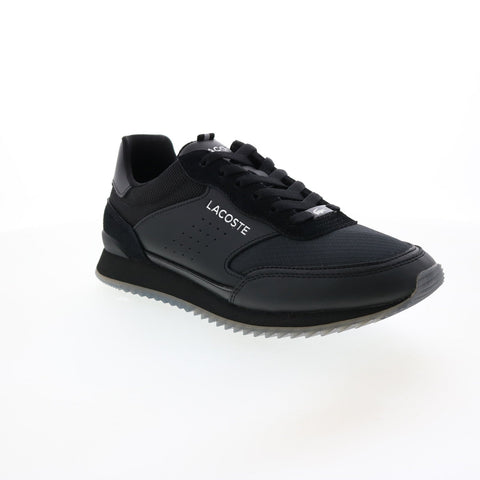 Lacoste Partner Luxe 0121 1 QSP Mens Black Canvas Lifestyle Sneakers Shoes
