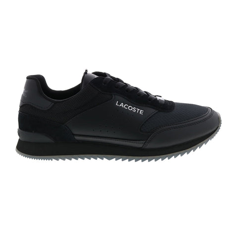 Lacoste Partner Luxe 0121 1 QSP Mens Black Canvas Lifestyle Sneakers Shoes