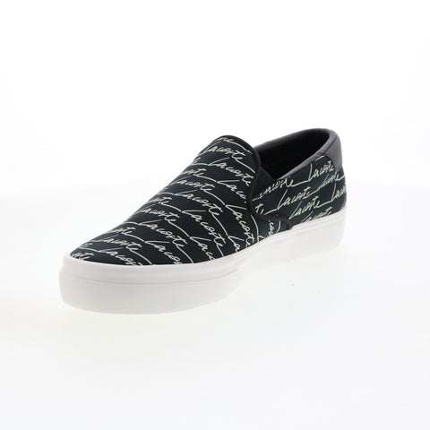 Lacoste Jump Serve Slip 0121 1 Womens Black Canvas Lifestyle Sneakers Shoes