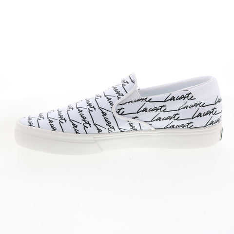 Lacoste Jump Serve Slip 07221 Womens White Canvas Lifestyle Sneakers Shoes