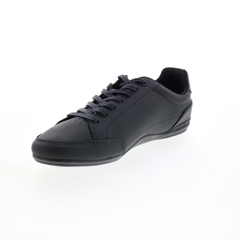 Lacoste Chaymon Crafted 07221 Mens Black Leather Lifestyle Sneakers Shoes