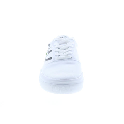 Lacoste Jump Serve Lace 07222 Cma Mens White Canvas Lifestyle Sneakers Shoes