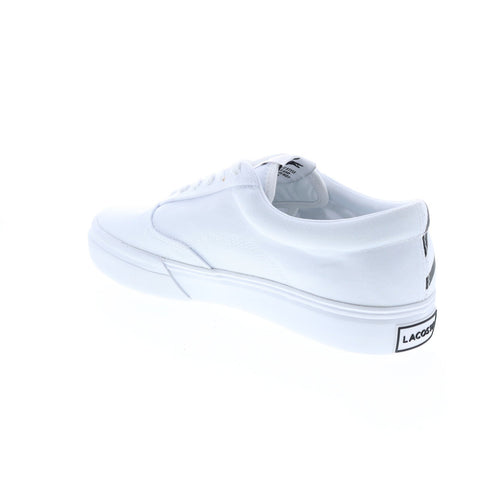 Lacoste Jump Serve Lace 07222 Cma Mens White Canvas Lifestyle Sneakers Shoes