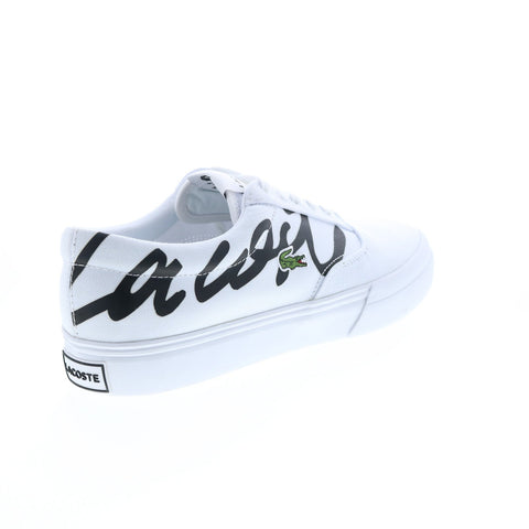 Lacoste Jump Serve Lace 07222 Cma Mens White Canvas Lifestyle Sneakers Shoes
