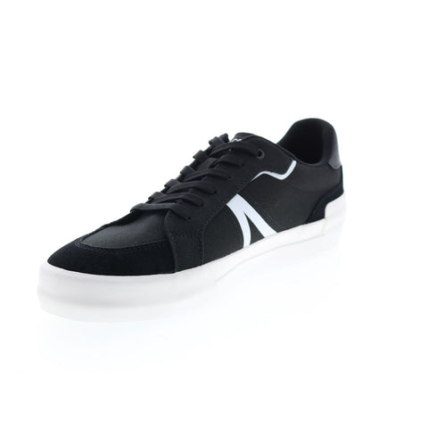 Lacoste L004 0922 1 Cma Mens Black Canvas Lifestyle Sneakers Shoes