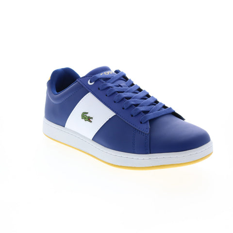 Lacoste Carnaby Evo 0722 3 Sma Mens Blue Leather Lifestyle Sneakers Shoes