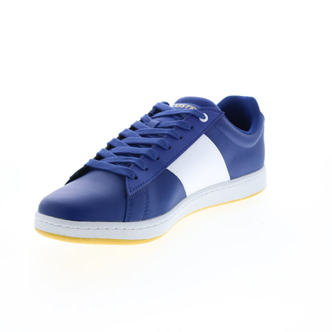 Lacoste Carnaby Evo 0722 3 Sma Mens Blue Leather Lifestyle Sneakers Shoes