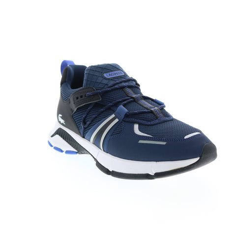 Lacoste L003 0722 1 Sma Mens Blue Canvas Lifestyle Sneakers Shoes