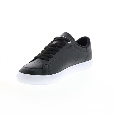 Lacoste Powercourt 222 Womens Black Leather Lifestyle Sneakers Shoes