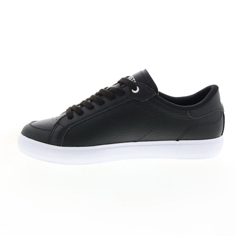 Lacoste Powercourt 222 Womens Black Leather Lifestyle Sneakers Shoes