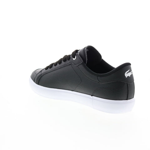 Lacoste Powercourt 222 Womens Black Leather Lifestyle Sneakers Shoes
