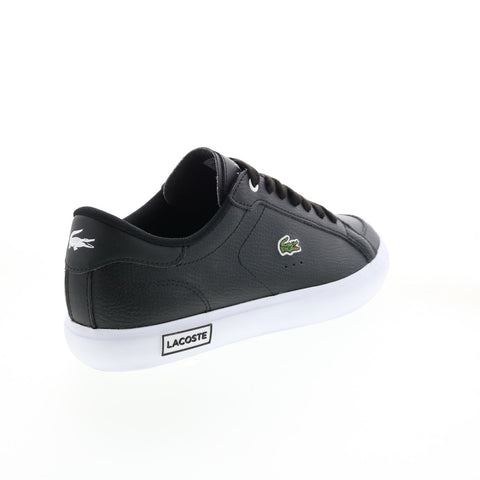 Lacoste Powercourt 222 Womens Black Leather Lifestyle Sneakers Shoes