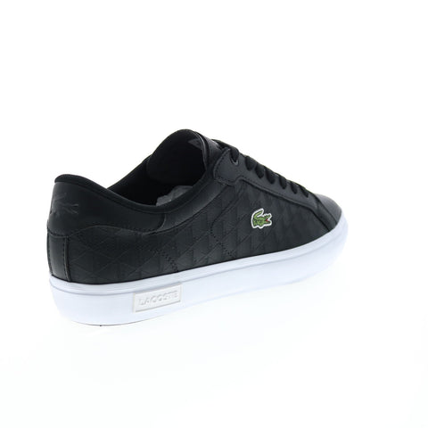 Lacoste Powercourt 222 5 Sma Mens Black Leather Lifestyle Sneakers Shoes