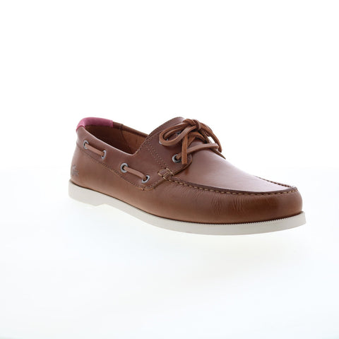 Lacoste Caspian 123 1 CMA Mens Brown Leather Loafers & Slip Ons Boat S - Ruze Shoes Lacoste Caspian 123 1 CMA Mens Brown Leather Loafers & Slip Ons Boat S - Ruze Shoes