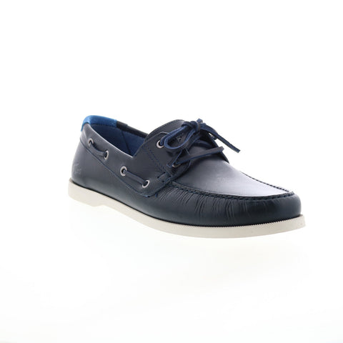 Lacoste Caspian 123 1 CMA Mens Blue Leather Loafers & Slip Ons Boat Shoes