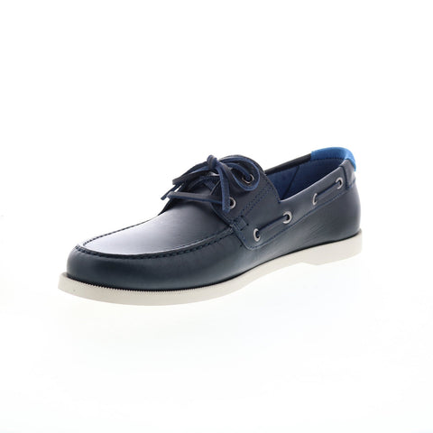 Lacoste Caspian 123 1 CMA Mens Blue Leather Loafers & Slip Ons Boat Shoes