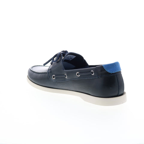 Lacoste Caspian 123 1 CMA Mens Blue Leather Loafers & Slip Ons Boat Shoes