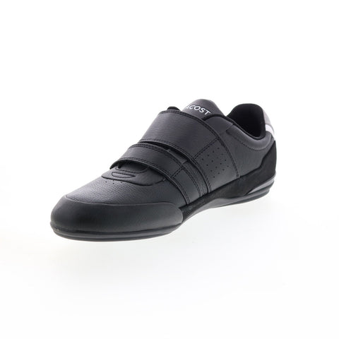 Lacoste Misano Strap 123 1 Mens Black Leather Lifestyle Sneakers Shoes