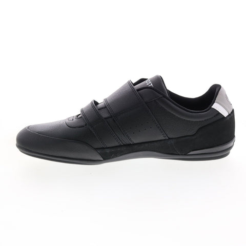 Lacoste Misano Strap 123 1 Mens Black Leather Lifestyle Sneakers Shoes