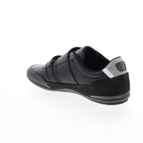 Lacoste Misano Strap 123 1 Mens Black Leather Lifestyle Sneakers Shoes