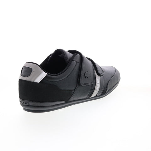 Lacoste Misano Strap 123 1 Mens Black Leather Lifestyle Sneakers Shoes