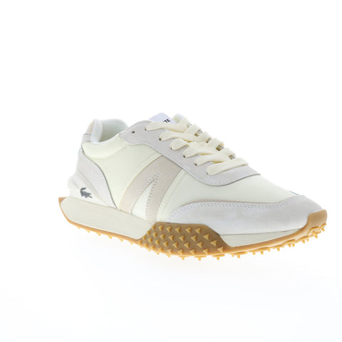 Lacoste L-Spin Deluxe 123 1 SMA Mens Beige Leather Lifestyle Sneakers Shoes