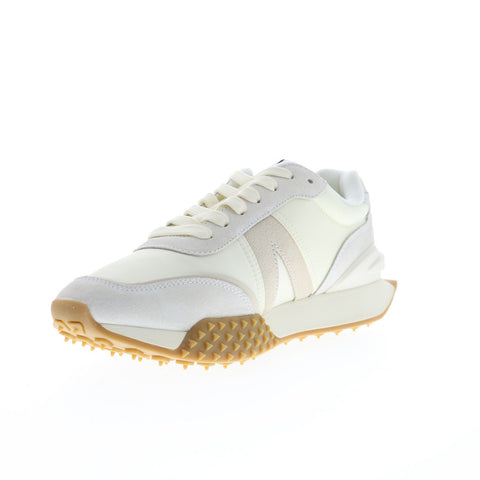 Lacoste L-Spin Deluxe 123 1 SMA Mens Beige Leather Lifestyle Sneakers Shoes