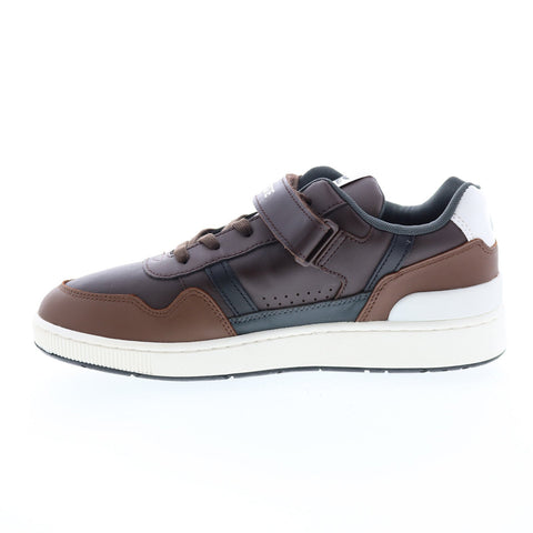 Lacoste T-Clip Vlc 223 1 SMA Mens Brown Leather Lifestyle Sneakers Shoes