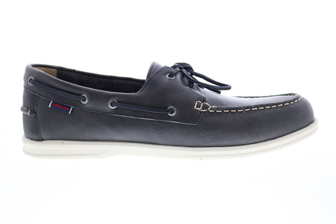 Sebago Naples 7000070 Mens Blue Wide Leather Loafers & Slip Ons Boat Shoes