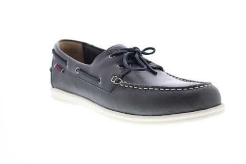Sebago Naples 7000070 Mens Blue Wide Leather Loafers & Slip Ons Boat Shoes