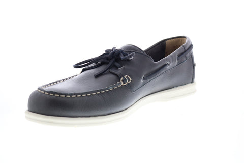 Sebago Naples 7000070 Mens Blue Wide Leather Loafers & Slip Ons Boat Shoes