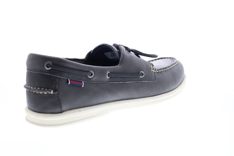 Sebago Naples 7000070 Mens Blue Wide Leather Loafers & Slip Ons Boat Shoes