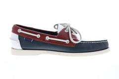 Sebago Portland Spinnaker 70001B0 Mens Blue Leather Lace Up Boat Shoes Loafers