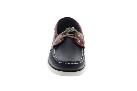 Sebago Spinnaker 70001B0 Mens Blue Leather Lace Up Boat Shoes Loafers