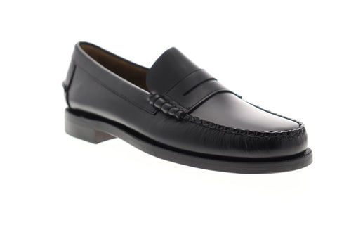 Sebago Classic Dan 7000300 Mens Black Extra Wide 4E Leather Loafers & Slip Ons Penny Shoes