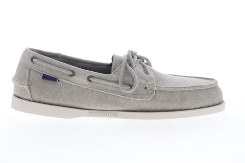 Sebago Dockside Portland Canvas 7000G70 Mens Gray Canvas Casual Boat Shoes