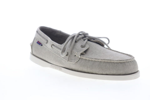 Sebago Dockside Portland Canvas 7000G70 Mens Gray Canvas Casual Boat Shoes