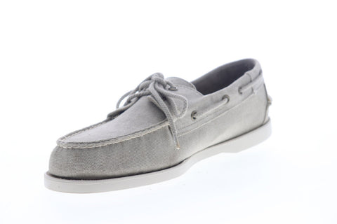 Sebago Dockside Portland Canvas 7000G70 Mens Gray Canvas Casual Boat Shoes