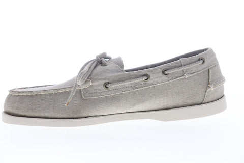 Sebago Dockside Portland Canvas 7000G70 Mens Gray Canvas Casual Boat Shoes