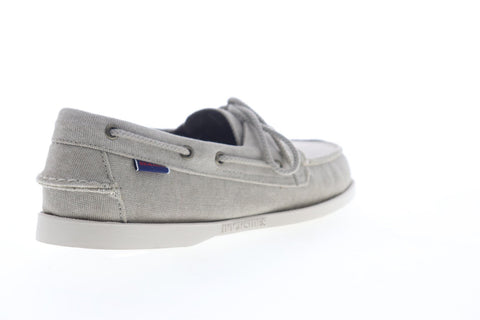 Sebago Dockside Portland Canvas 7000G70 Mens Gray Canvas Casual Boat Shoes