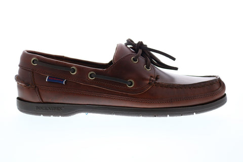 Sebago Schooner 7000GD0 Mens Brown Wide 2E Leather Loafers & Slip Ons Boat Shoes